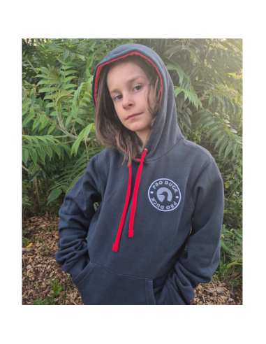 Sweat à capuche femme Pro Duck Marine/rouge