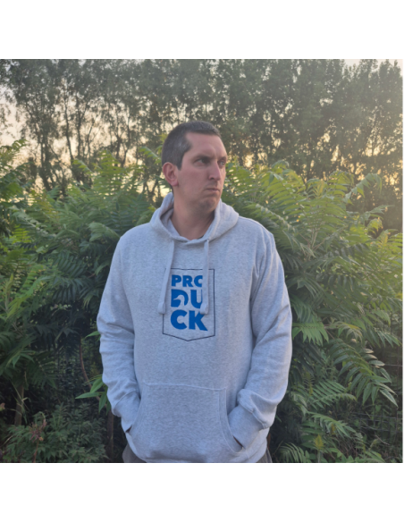 Sweat à capuche Pro Duck brodé gris chiné