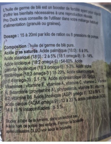 Huile de germe de blé Pro Duck