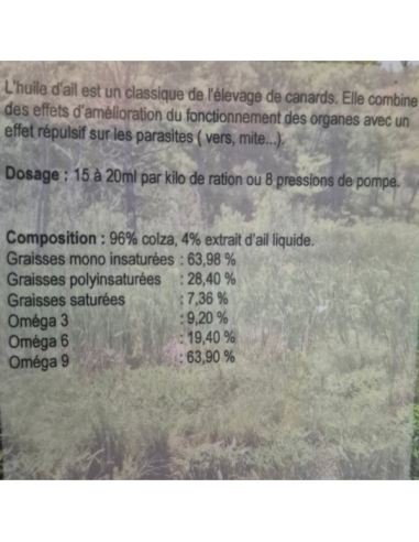 Aliment complémentaire Canard - Huile d'ail PRO Duck