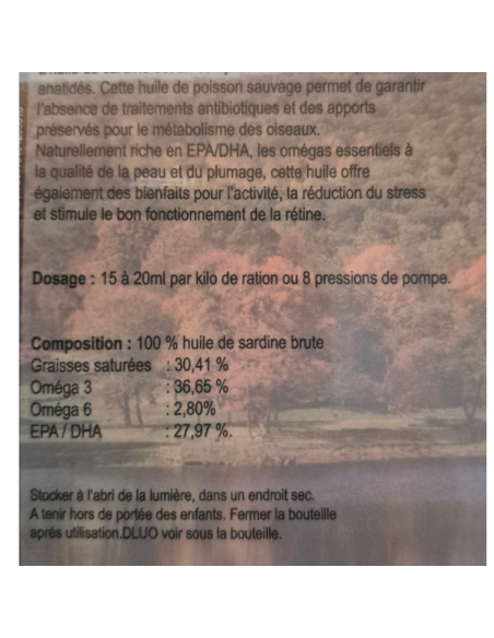 Matière première canard - Huile de sardine Pro Duck