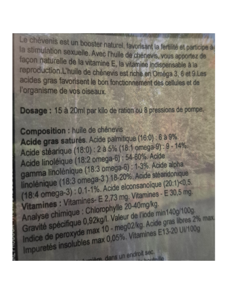 Matière première canard - Huile de chènevis Pro Duck