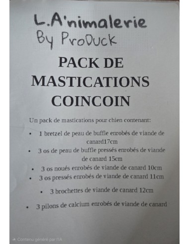 Pack mastication "coincoin"