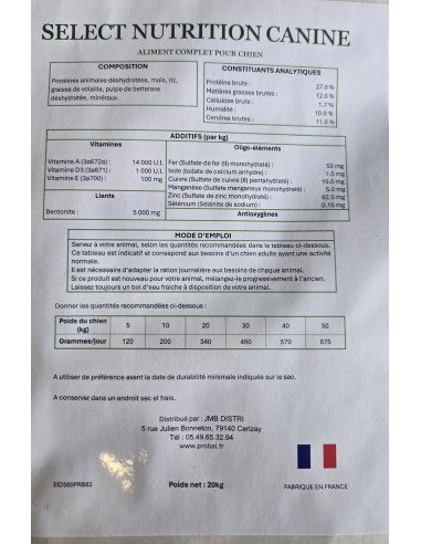 Alimentation chien - Croquette Select+ 20kg