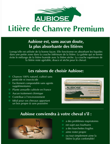 Litière de chanvre AUBIOSE à l'eucalyptus