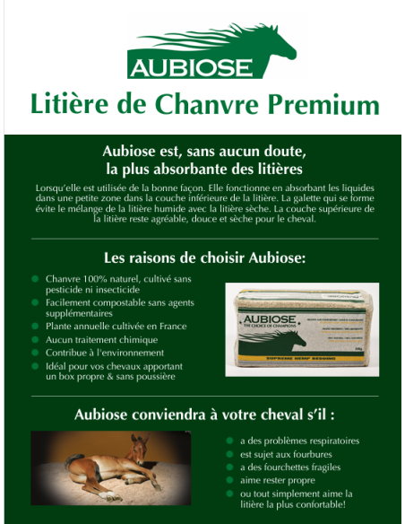 Litière de chanvre AUBIOSE à l'eucalyptus